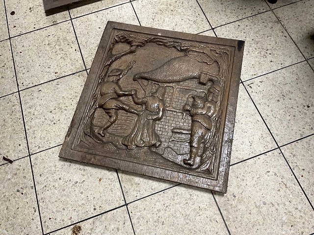 Partij houtsnijwerken panelen - afbeelding 3 van  8