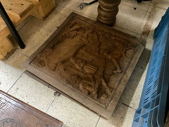 Partij houtsnijwerken panelen - afbeelding 6 van  8