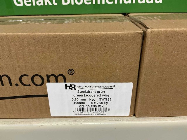 Partij hr bloemendraad groen 0,60mm no.1 swg23 400mm 2kg per verpakking (87x) - afbeelding 4 van  4
