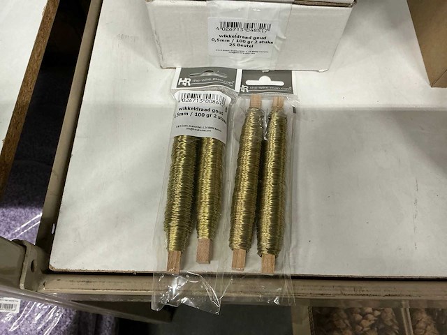 Partij hr wikkeldraad goud 0,5mm/100gr 2 stuks (60x) - afbeelding 1 van  3