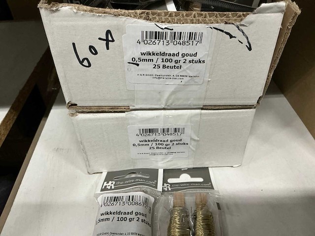 Partij hr wikkeldraad goud 0,5mm/100gr 2 stuks (60x) - afbeelding 3 van  3