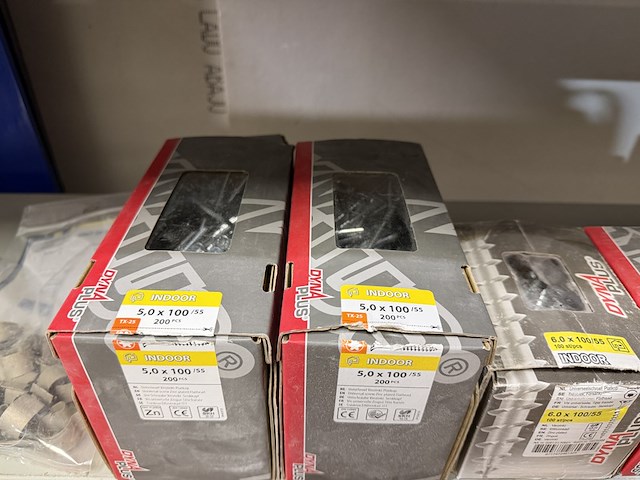 Partij ijzerwaren w.o. schroeven, spijkers, pluggen w.o. dyna plus, hjz, fischer - afbeelding 3 van  14