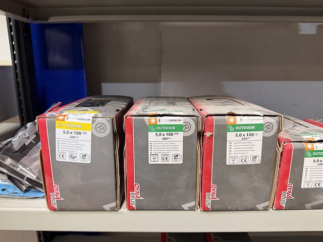 Partij ijzerwaren w.o. schroeven, spijkers, pluggen w.o. dyna plus, hjz, fischer - afbeelding 13 van  14