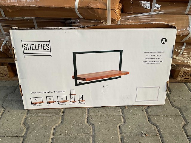 Partij industriële wandplank shelfie a - 65cm x 35cm (81x) - afbeelding 3 van  4