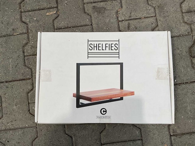 Partij industriële wandplank shelfie c - 50cm x 35cm (42x) - afbeelding 2 van  4