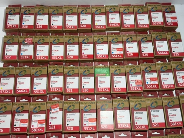 Partij inktcartridges, recycleclub, geschikt voor canon - 72 stuks - afbeelding 2 van  5