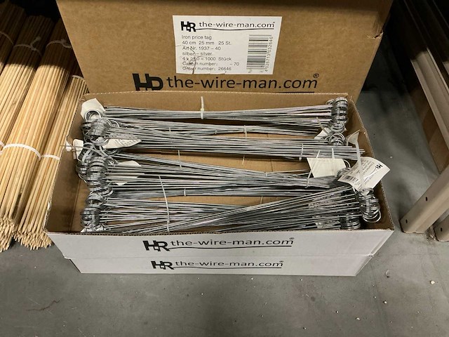 Partij iron price tags 40cm 25mm (1500x) - afbeelding 1 van  5