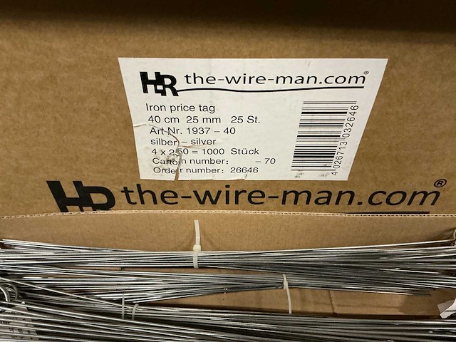 Partij iron price tags 40cm 25mm (1500x) - afbeelding 3 van  5