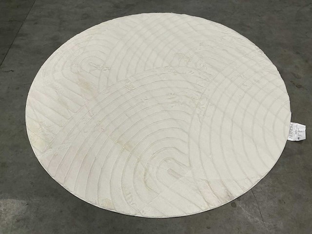 Partij japandi fluffy boogjes ivory 200x200cm round vloerkleden (12x) - afbeelding 1 van  3
