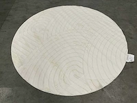 Partij japandi fluffy boogjes ivory 200x200cm round vloerkleden (12x)