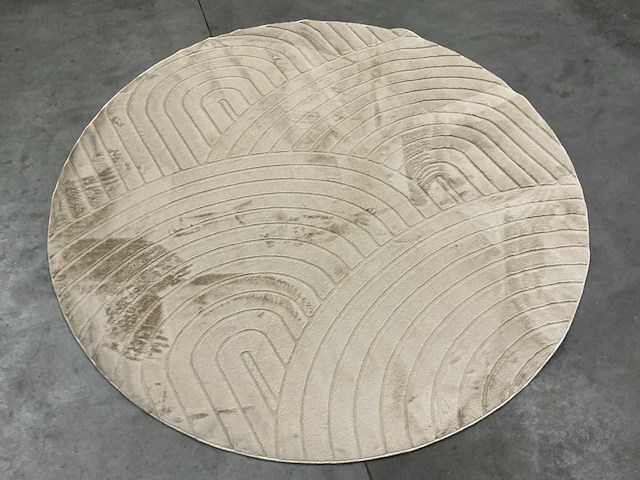 Partij japandi fluffy boogjes zand 200x200cm round vloerkleden (6x) - afbeelding 1 van  5