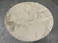 Partij japandi fluffy boogjes zand 200x200cm round vloerkleden (6x)