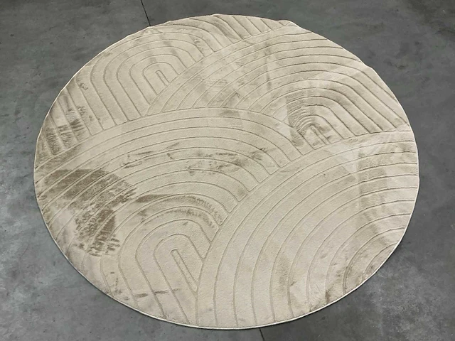 Partij japandi fluffy boogjes zand 200x200cm round vloerkleden (6x) - afbeelding 1 van  5