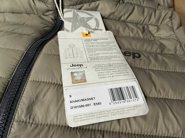 Partij jeep hooded puffer jackets men khaki/magnet (34x) - afbeelding 3 van  4