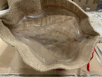 Partij jute bag 25xh28cm with pull string red 100% jute (3000x) - afbeelding 1 van  5