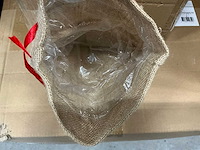 Partij jute bag 25xh28cm with pull string red (2500x) - afbeelding 3 van  6