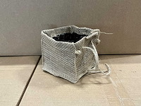 Partij jute bags with plastic bag inside 10,5x10,5x10,5cm (900x) - afbeelding 1 van  7