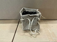 Partij jute bags with plastic bag inside 10,5x10,5x10,5cm (900x) - afbeelding 2 van  7
