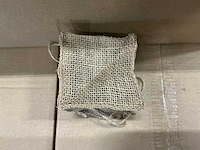 Partij jute bags with plastic bag inside 10,5x10,5x10,5cm (900x) - afbeelding 4 van  7
