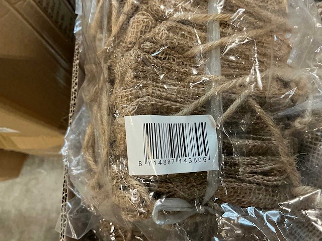Partij jute bags with plastic bag inside 10,5x10,5x10,5cm (900x) - afbeelding 5 van  7