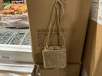 Partij jute bags with plastic bag inside 12,5x12,5x12,5cm (675x) - afbeelding 1 van  5