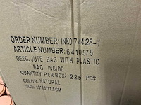 Partij jute bags with plastic bag inside 12,5x12,5x12,5cm (675x) - afbeelding 5 van  5