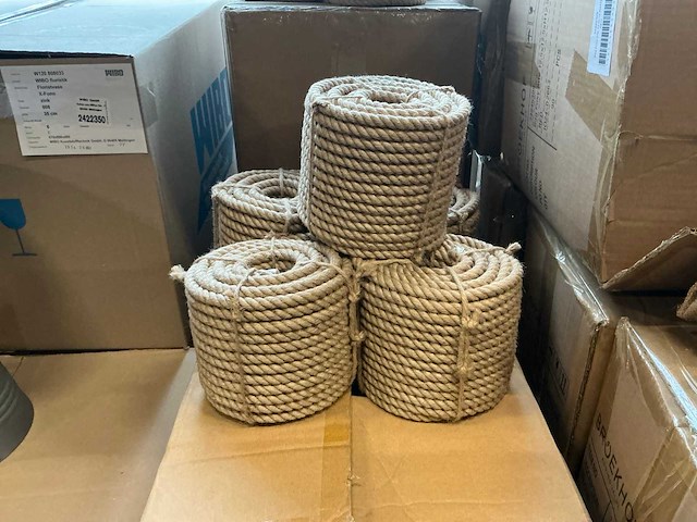 Partij jute touw 10mm-25mtr (180x) - afbeelding 1 van  4