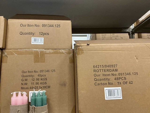 Partij kaarsen groen&roze h10cm 5h branduren (2660x) - afbeelding 3 van  4