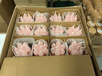 Partij kaarsen roze h12xø2cm 7/per bundel (384x) - afbeelding 2 van  3