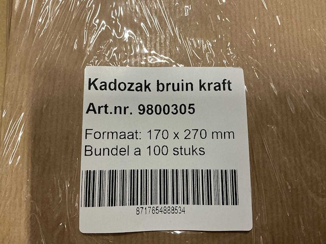 Partij kadozak bruin kraft 170x270mm (21000x) - afbeelding 2 van  4