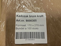 Partij kadozak bruin kraft 170x270mm (21000x) - afbeelding 2 van  4