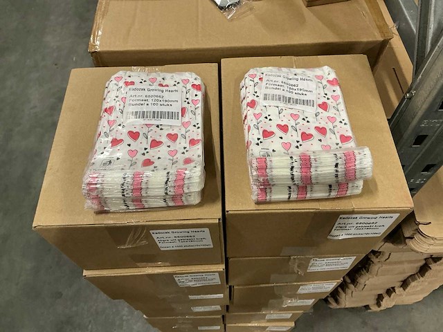 Partij kadozakken growing hearts 120x190mm (14000x) - afbeelding 1 van  5