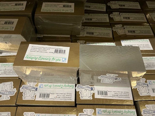 Partij karton goud/zilver cardboard 155x75mm (15900x) - afbeelding 2 van  2