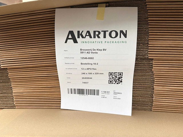 Partij kartonnen dozen 246x186x229 - afbeelding 2 van  2