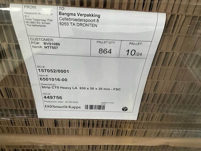 Partij kartonnen honingraatstrips - afbeelding 7 van  7