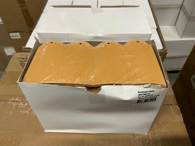 Partij kartonnen labels 50x100mm (72000x) - afbeelding 2 van  6