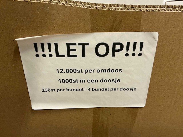 Partij kartonnen labels 50x100mm (72000x) - afbeelding 6 van  6