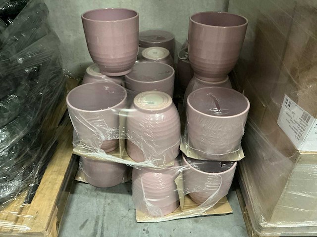 Partij keramische orchideeënpotten rosa stone ø24cm (26x) - afbeelding 1 van  5
