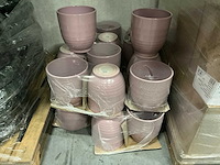 Partij keramische orchideeënpotten rosa stone ø24cm (26x) - afbeelding 1 van  5