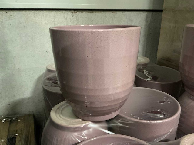 Partij keramische orchideeënpotten rosa stone ø24cm (26x) - afbeelding 2 van  5