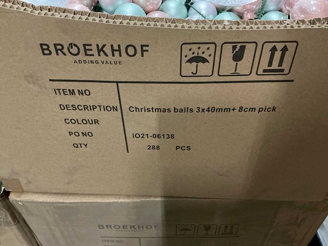 Partij kerstballen 3x40mm & 3x25mm +8cm pick (5016x) - afbeelding 4 van  6