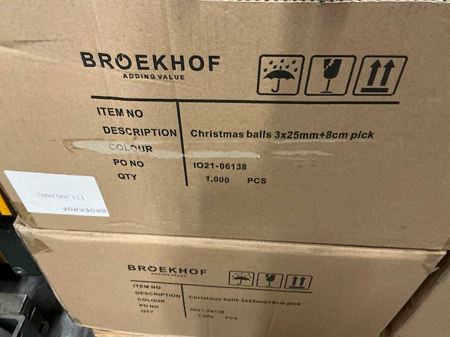 Partij kerstballen 3x40mm & 3x25mm +8cm pick (5016x) - afbeelding 6 van  6