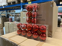 Partij kerstballen rood 10/verpakking (152 verpakkingen) - afbeelding 1 van  3