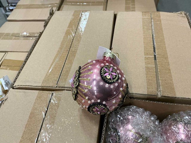 Partij kerstballen roze (384x) - afbeelding 2 van  4
