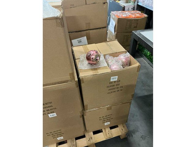 Partij kerstballen roze (96x) - afbeelding 3 van  4