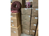 Partij kerstballen unbreakable d10cm transparant red-pink 9/tube (30 tubes) - afbeelding 3 van  4