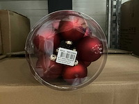 Partij kerstballen unbreakable d5cm x-mas red 30/tube (80x) - afbeelding 2 van  4