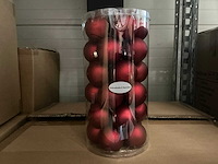 Partij kerstballen unbreakable d5cm x-mas red 30/tube (80x) - afbeelding 1 van  4