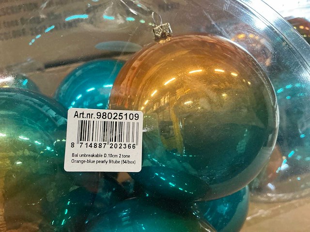 Partij kerstballen unbreakable&seamless d10cm 2-tone 9/tube (117 tubes) - afbeelding 3 van  5