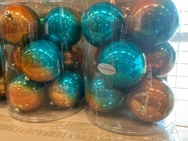 Partij kerstballen unbreakable&seamless d10cm 2-tone 9/tube (117 tubes) - afbeelding 5 van  5